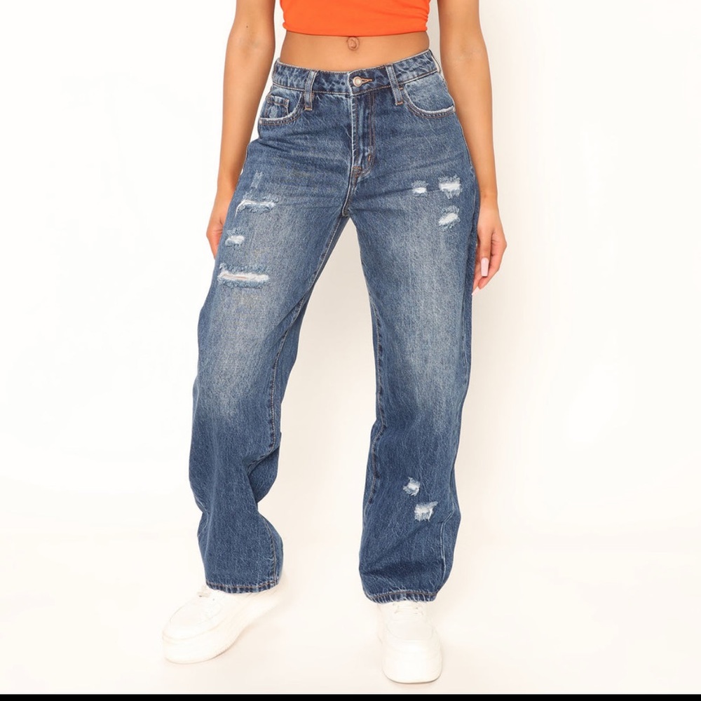 Street Style Non-Stretch Destroyed Jeans